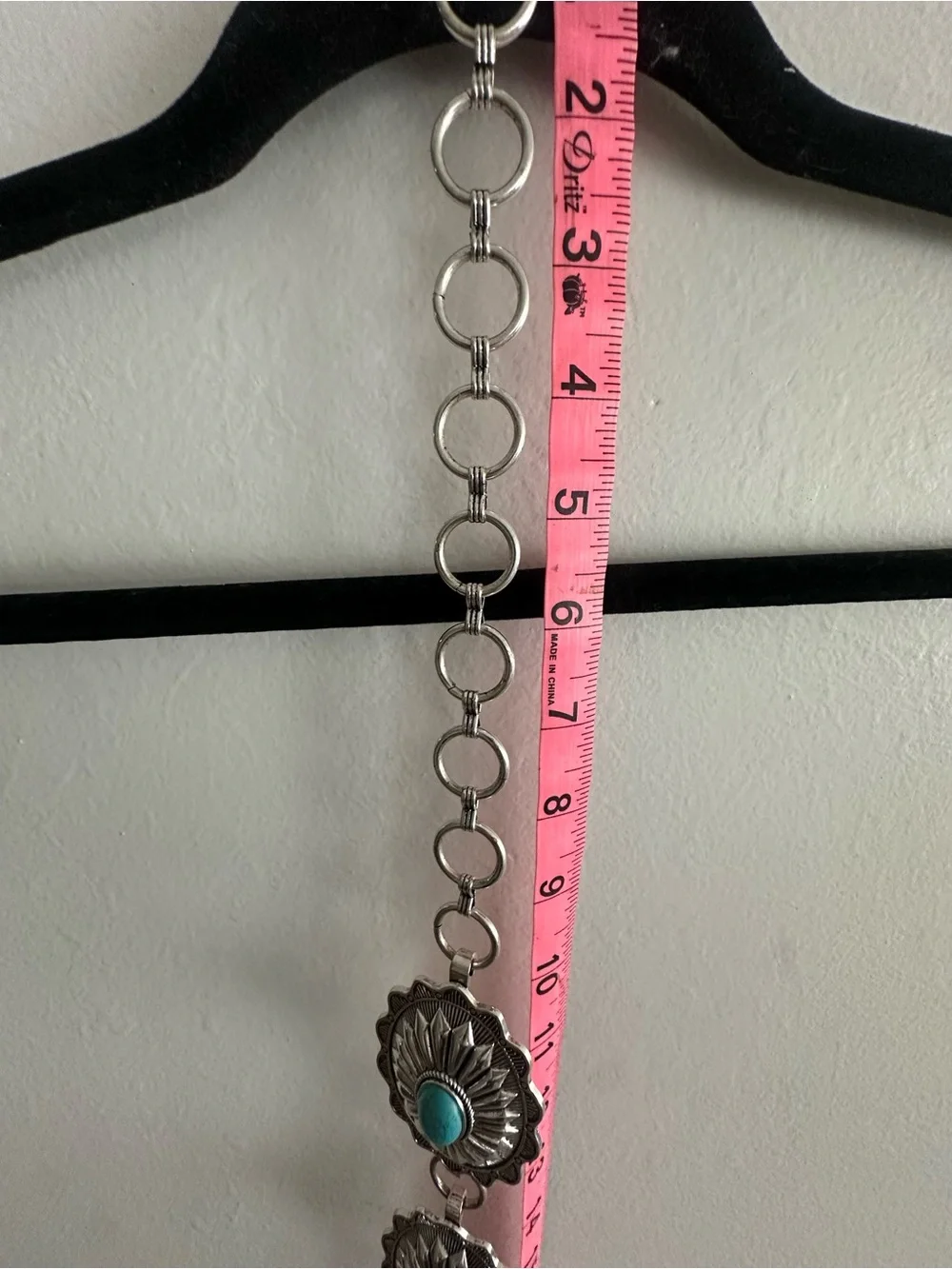 Turquoise Stone Silver-Tone Western Concho Belt Accent